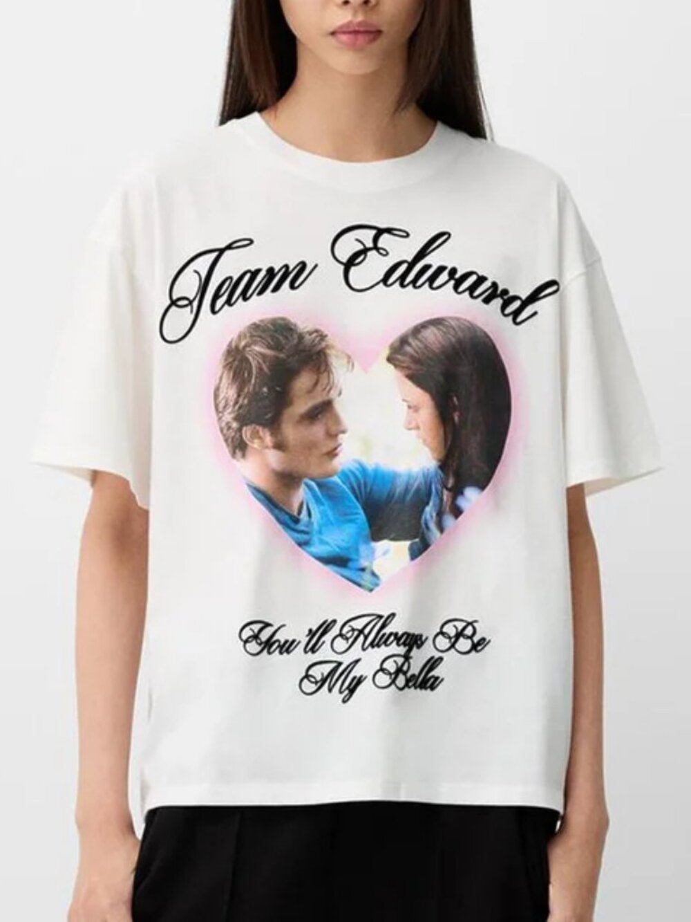 Bershka Twilight Team Edward Short Sleeve Tee T-Shirt
